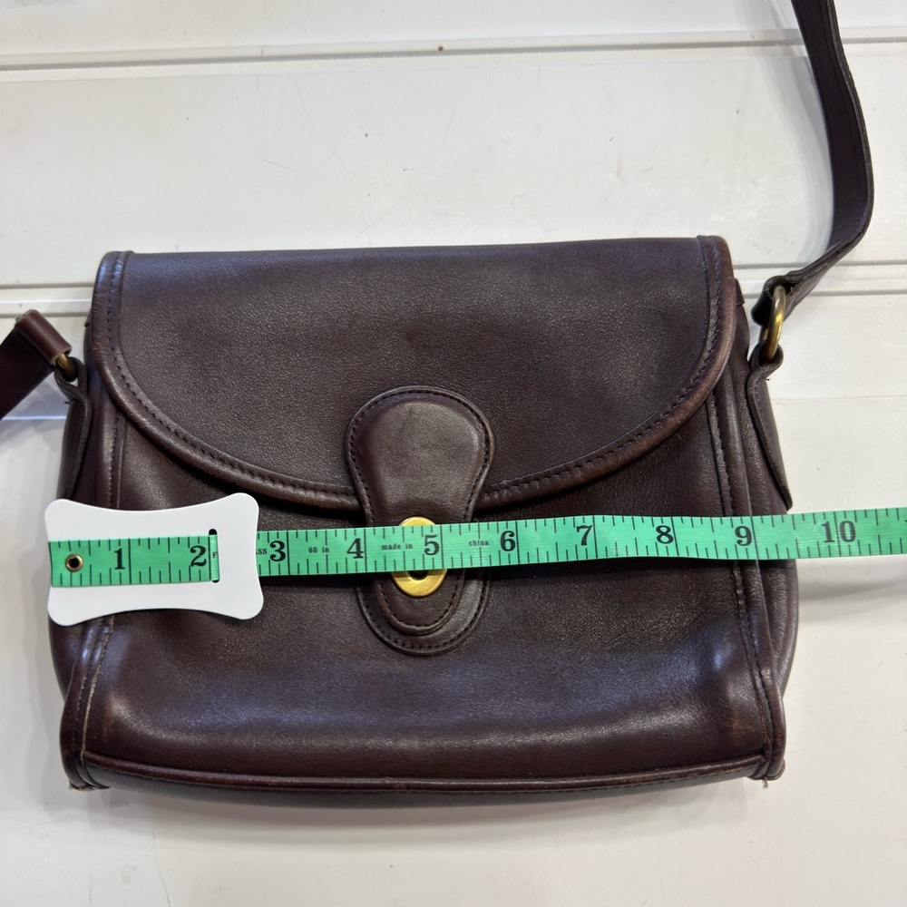Coach Vintage Devon Mahogany Brown 9908 Crossbody Bag Purse Turnlock Leather - Picture 7 of 8